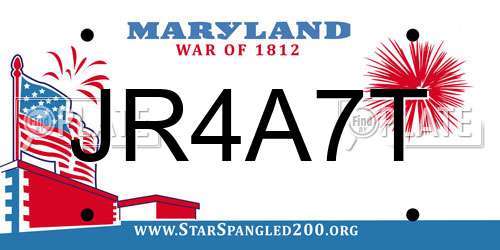 JR4A7T Maryland License Plate
