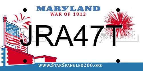 JRA47T Maryland License Plate
