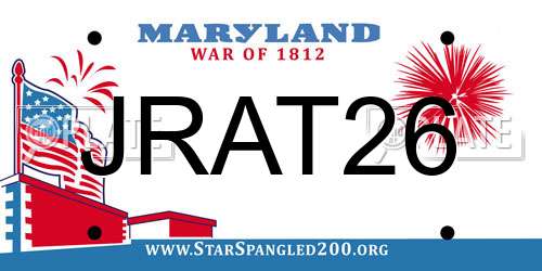 JRAT26 Maryland License Plate