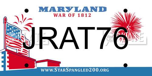 JRAT76 Maryland License Plate
