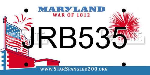JRB535 Maryland License Plate