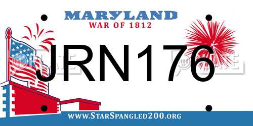 JRN176 Maryland License Plate