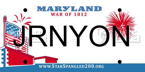 JRNYON Maryland License Plate