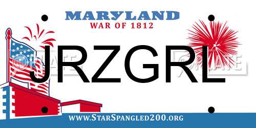 JRZGRL Maryland License Plate