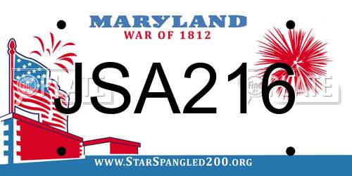 JSA216 Maryland License Plate