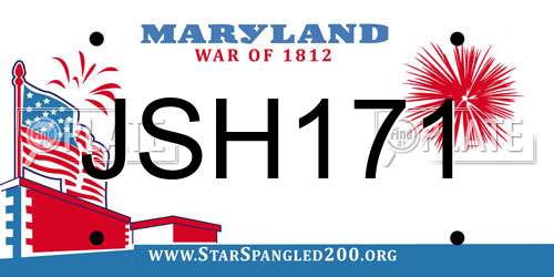 JSH171 Maryland License Plate