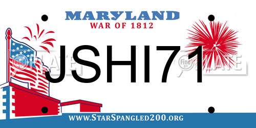 JSHI71 Maryland License Plate