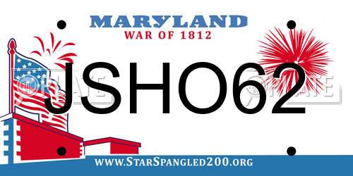 JSHO62 Maryland License Plate