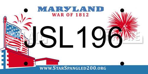 JSL196 Maryland License Plate