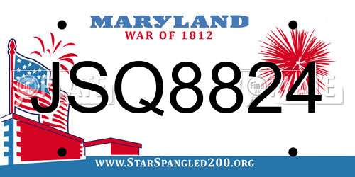 JSQ8824 Maryland License Plate