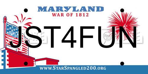 JST4FUN Maryland License Plate