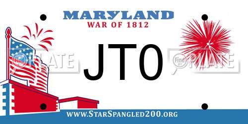 JT0 Maryland License Plate