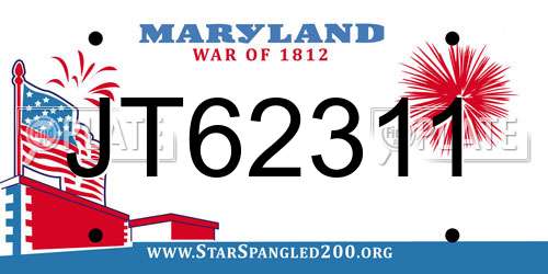JT62311 Maryland License Plate