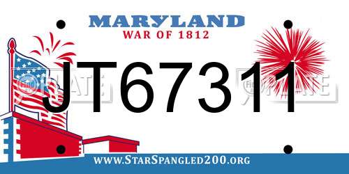 JT67311 Maryland License Plate