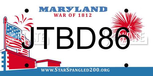 JTBD86 Maryland License Plate