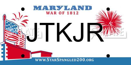 JTKJR Maryland License Plate