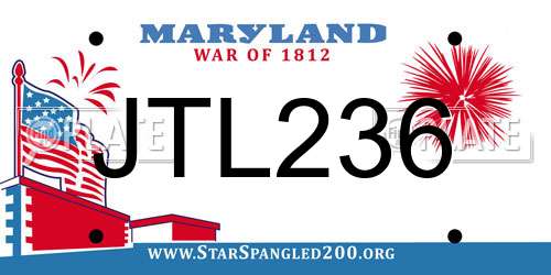 JTL236 Maryland License Plate