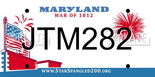 JTM282 Maryland License Plate