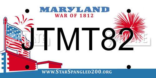 JTMT82 Maryland License Plate