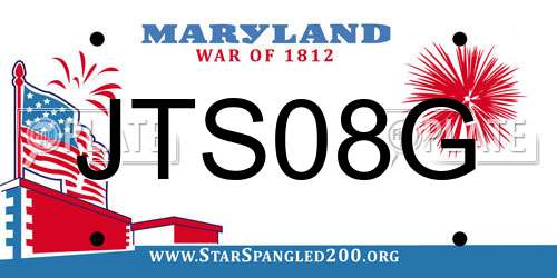 JTS08G Maryland License Plate