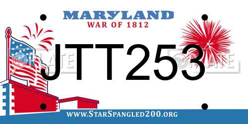 JTT253 Maryland License Plate