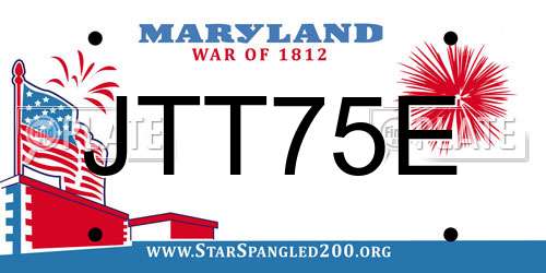 JTT75E Maryland License Plate