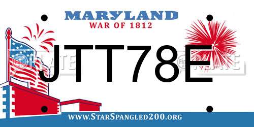 JTT78E Maryland License Plate