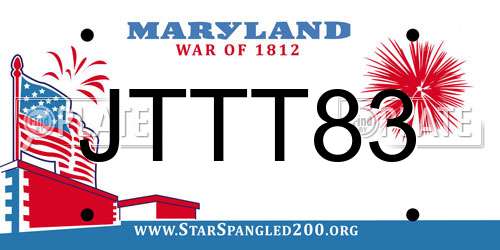 JTTT83 Maryland License Plate