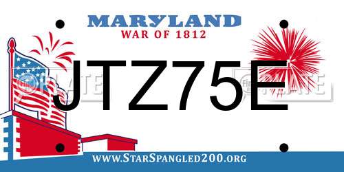 JTZ75E Maryland License Plate