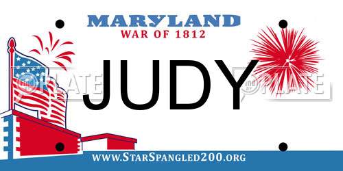 JUDY Maryland License Plate