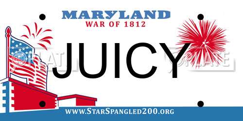 JUICY Maryland License Plate