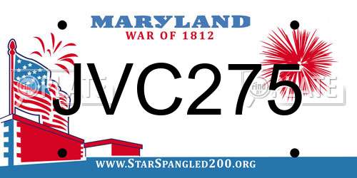 JVC275 Maryland License Plate