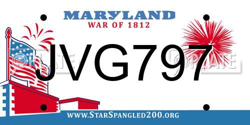 JVG797 Maryland License Plate