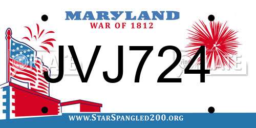 JVJ724 Maryland License Plate