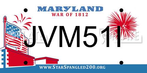 JVM51I Maryland License Plate