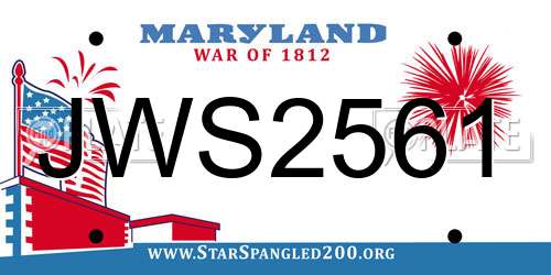 JWS2561 Maryland License Plate