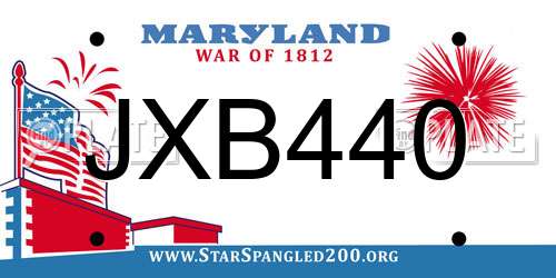 JXB440 Maryland License Plate