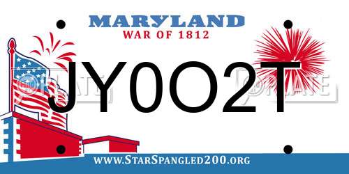JY0O2T Maryland License Plate