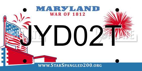 JYD02T Maryland License Plate