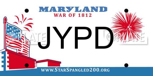 JYPD Maryland License Plate