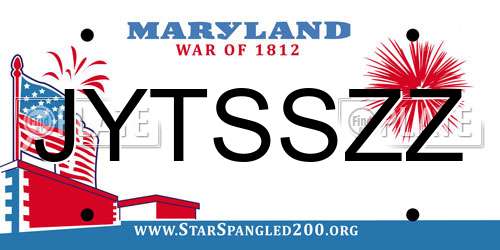 JYTSSZZ Maryland License Plate