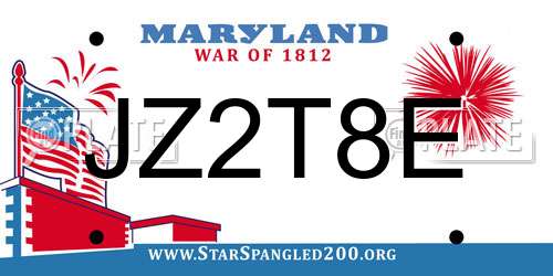 JZ2T8E Maryland License Plate
