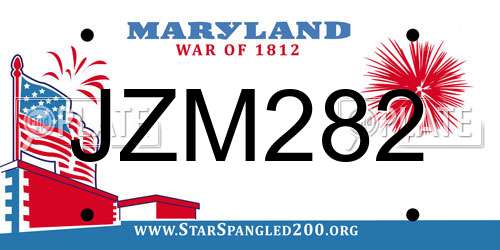 JZM282 Maryland License Plate