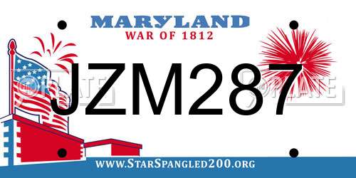 JZM287 Maryland License Plate