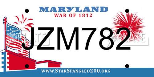 JZM782 Maryland License Plate