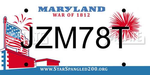 JZM78T Maryland License Plate