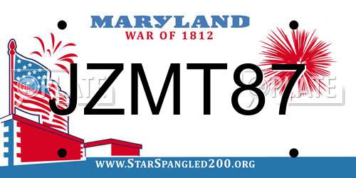 JZMT87 Maryland License Plate