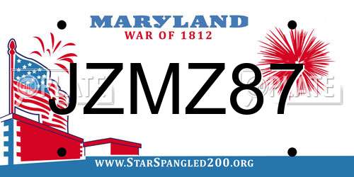 JZMZ87 Maryland License Plate