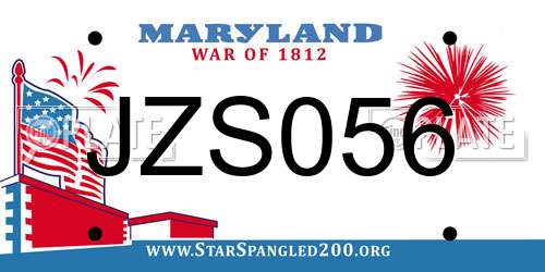 JZS056 Maryland License Plate