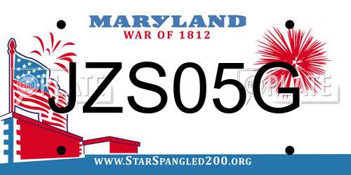 JZS05G Maryland License Plate